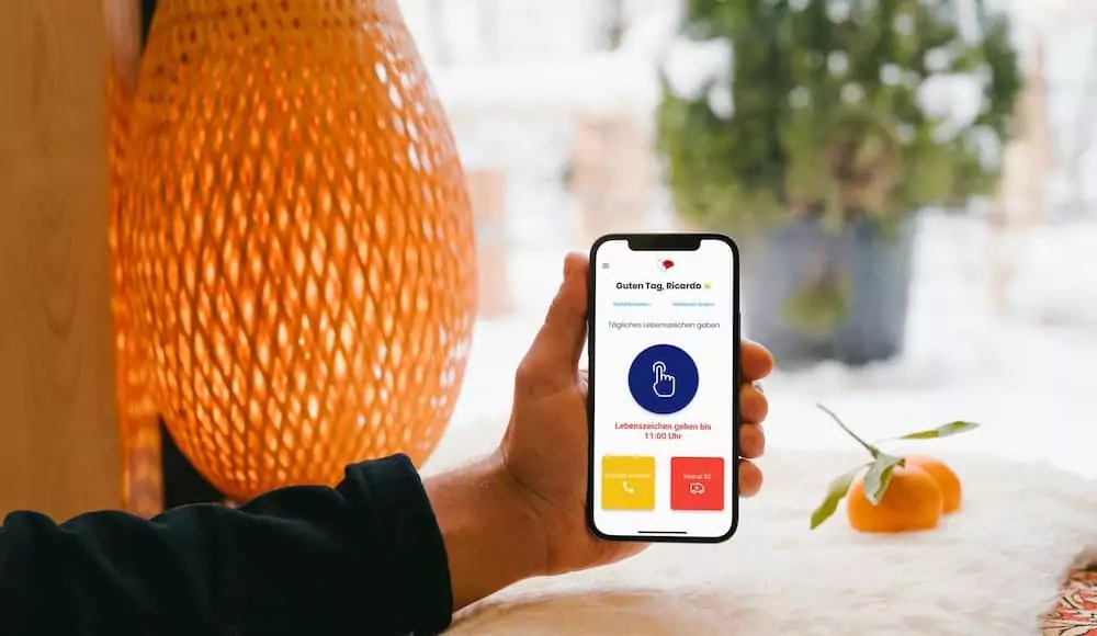 Lebenszeichen-App Screenshot: Notfall-Interface